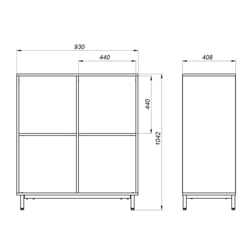 Шкаф-стеллаж модульный «Рио» 2х2 в Воронеже