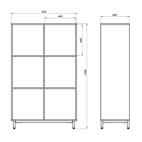 Шкаф-стеллаж модульный «Рио» 2х3 в Воронеже